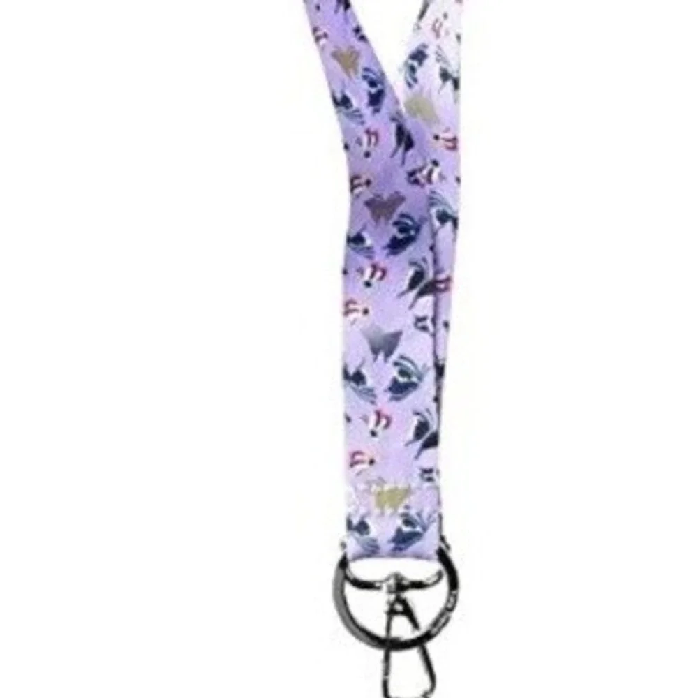 Vera Bradley Wide Lanyard Lavender Butterflies Speed Clip ID Key Holder NWT